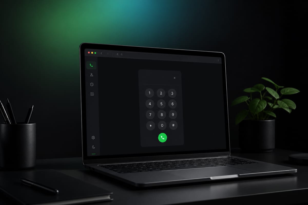 Laptop browser dialer for international calls without installing an app